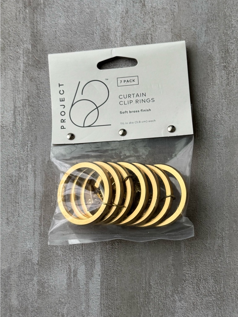 Project 62 Gold Curtain Clip Rings - Pack of 7